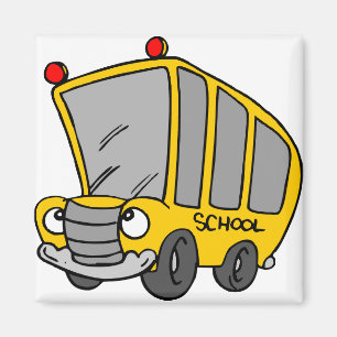 Gekke schoolbus magneet