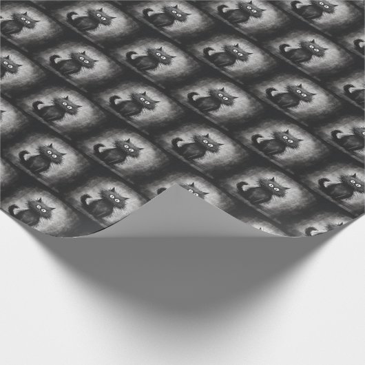 Gekke Scruffy Cat Cadeaupapier (Hoek)