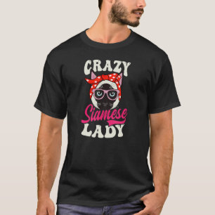 Gekke Siamese Dame Siamese Kat T-shirt
