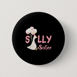 Gekke Sister Goose Familie Matching Verjaardag Squ Ronde Button 5,7 Cm