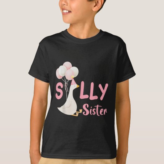 Gekke Sister Goose Familie Matching Verjaardag Squ T-shirt (Voorkant)