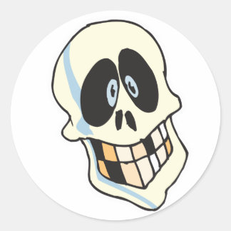 gekke skeletskop ronde sticker