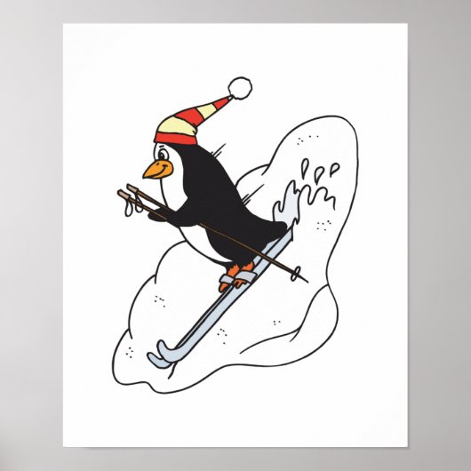 gekke skispinguïn poster (Voorkant)