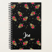 Gekke skulls op zwart planner (Voorkant)