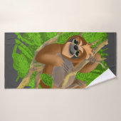 Gekke sleuf die in een handdoek van een boomdoek l (Badhanddoek)