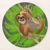 Gekke sleuf in een structuur ronde kartonnen onderzetter (Voorkant)