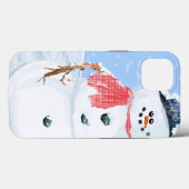 Gekke sneeuwman Case-Mate iPhone case (Achterkant (horizontaal))