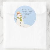 Gekke Sneeuwman Kerst Retouradres Sticker (Tas)
