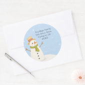 Gekke Sneeuwman Kerst Retouradres Sticker (Envelop)