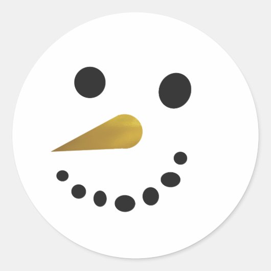 Gekke Sneeuwman Sticker / Faux Gold Foil Nose (Voorkant)