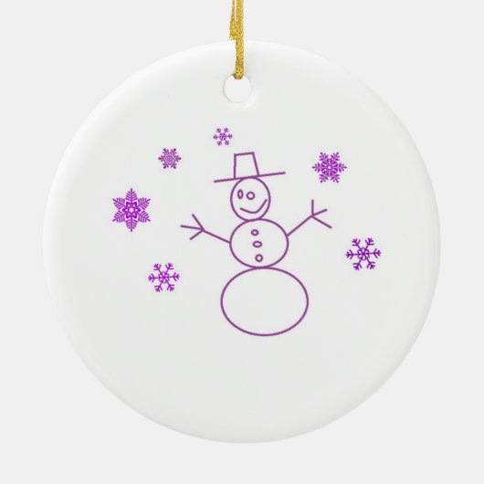 Gekke sneeuwpop Ornament (Achterkant)
