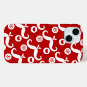 Gekke snor Funny Santa Face Sneeuwvlok Vakantie Case-Mate iPhone Case (Achterkant (horizontaal))