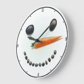 Gekke Snowman Face Winter Holiday Aangepaste Kerst Grote Klok (Hoek)