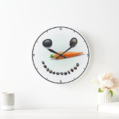Gekke Snowman Face Winter Holiday Aangepaste Kerst Grote Klok (Huis)