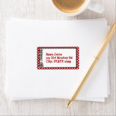 Gekke SOCK MONKEY Birthday Address Label SMR. (Insitu)
