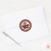 Gekke SOCK MONKEY Verjaardag Ronde sticker SMR #4 (Envelop)