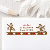 Gekke sok aap Baby shower Adresetiketten Etiket (Insitu)