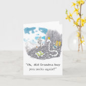 Gekke Sokken Kerst Kaart (Gele Bloem)