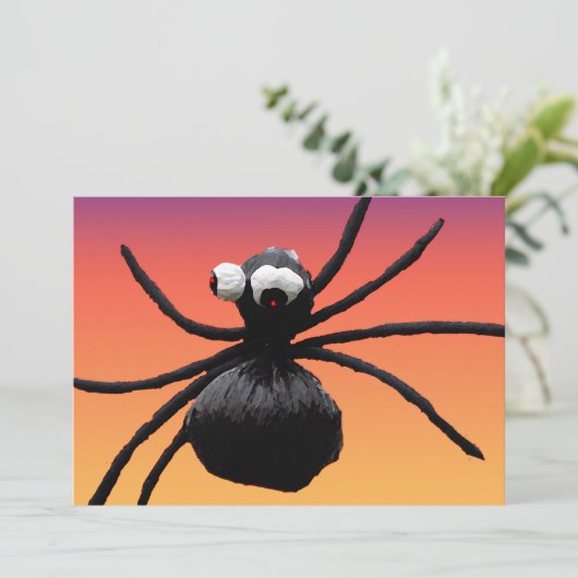 Gekke Spider Halloween Kaart (Staand voorkant)