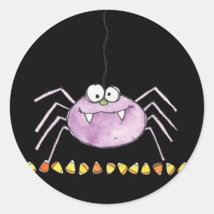 gekke spin ronde sticker