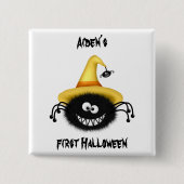 Gekke spinnepen vierkante button 5,1 cm (Voorkant)