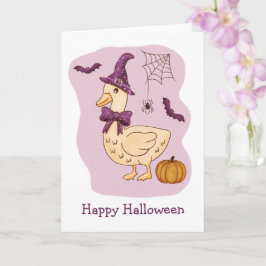 Gekke Spooky Goose and Pumpkin Kaart