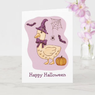 Gekke Spooky Goose and Pumpkin Kaart