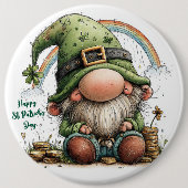 Gekke St. Patrick's Dag Kabouter Ronde Button 6,0 Cm (Voorkant)