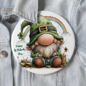 Gekke St. Patrick's Dag Kabouter Ronde Button 6,0 Cm (In situ)