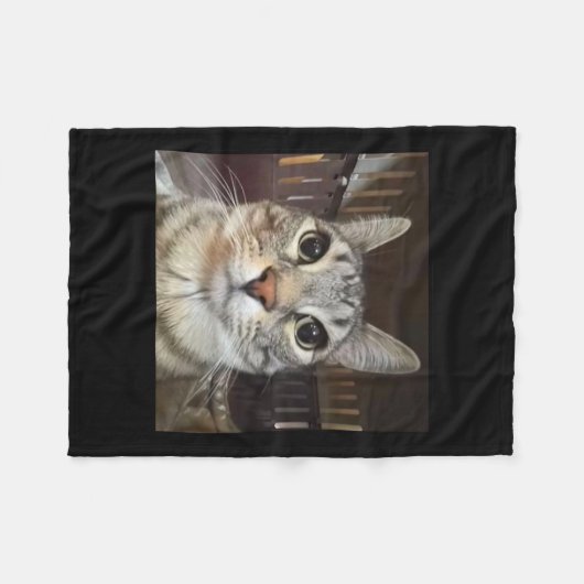 Gekke Staring Cat Meme Fleece Deken (Voorkant (Horizontaal))
