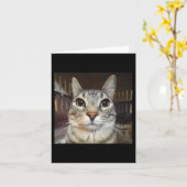 Gekke Staring Cat Meme Kaart (Gele Bloem)