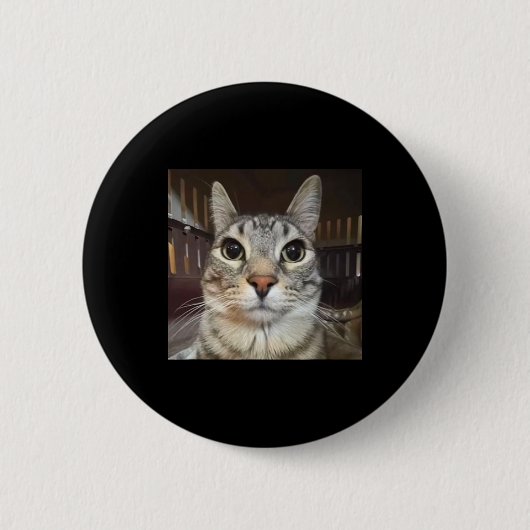 Gekke Staring Cat Meme Ronde Button 5,7 Cm (Voorkant)