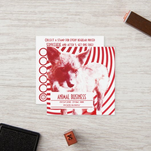 gekke stemkaart klantenkaartje (Voorkant / Achterkant in situ)