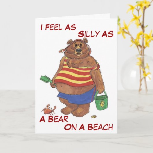 Gekke strand Beer Kaart (Gele Bloem)