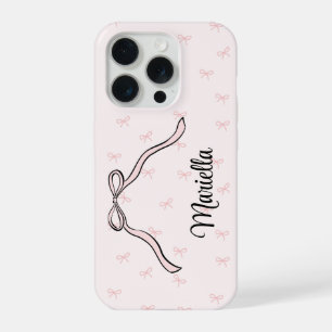 Gekke strik gepersonaliseerde telefoon roze iPhone 15 pro case