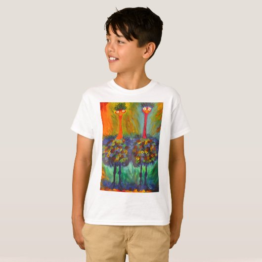 Gekke struisvogel shirt (Voorkant volledig)