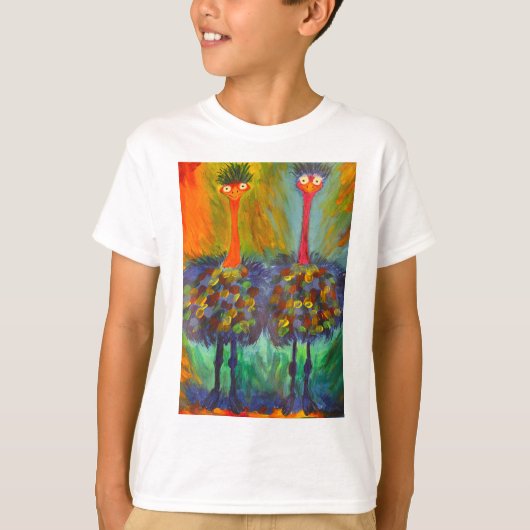 Gekke struisvogel shirt (Voorkant)