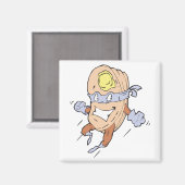 gekke superheld super pannenkoeken karakter magneet (Voorkant / Achterkant)