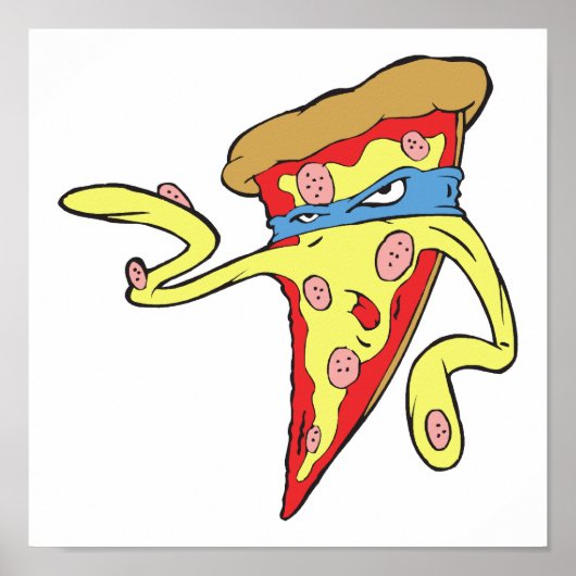 gekke superheld villio pepperoni pizza poster (Voorkant)