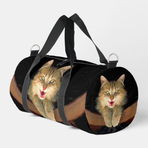 Gekke Tabby Kat Portret Schilderij Cute Originele  Plunjezak