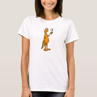 Gekke Tandloze draak met witte vlag T-shirt