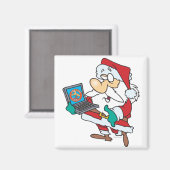 gekke, technisch onderlegde kerstman met een lapto magneet (Voorkant / Achterkant)
