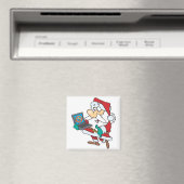 gekke, technisch onderlegde kerstman met een lapto magneet (Insitu (Vaatwasser))