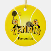 Gekke Tennis Ball-spelers | Personaliseren Keramisch Ornament (Voorkant)
