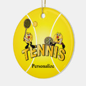 Gekke Tennis Ball-spelers | Personaliseren Keramisch Ornament (Links)