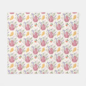 Gekke Theetijd Doodle Worpdeken Fleece Deken (Voorkant (Horizontaal))