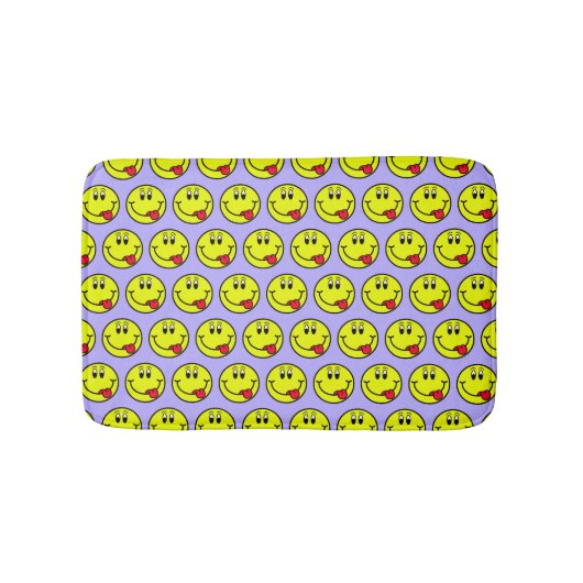 Gekke tongglimlach kant Emoji Bath Mat (Voorkant)