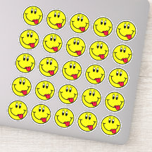 Gekke Tongue Out Lachende Gezicht Emoji Stickers