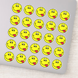 Gekke Tongue Out Lachende Gezicht Emoji Stickers