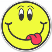 Gekke Tongue Out Lachende Gezicht Emoji Stickers (Voorkant)